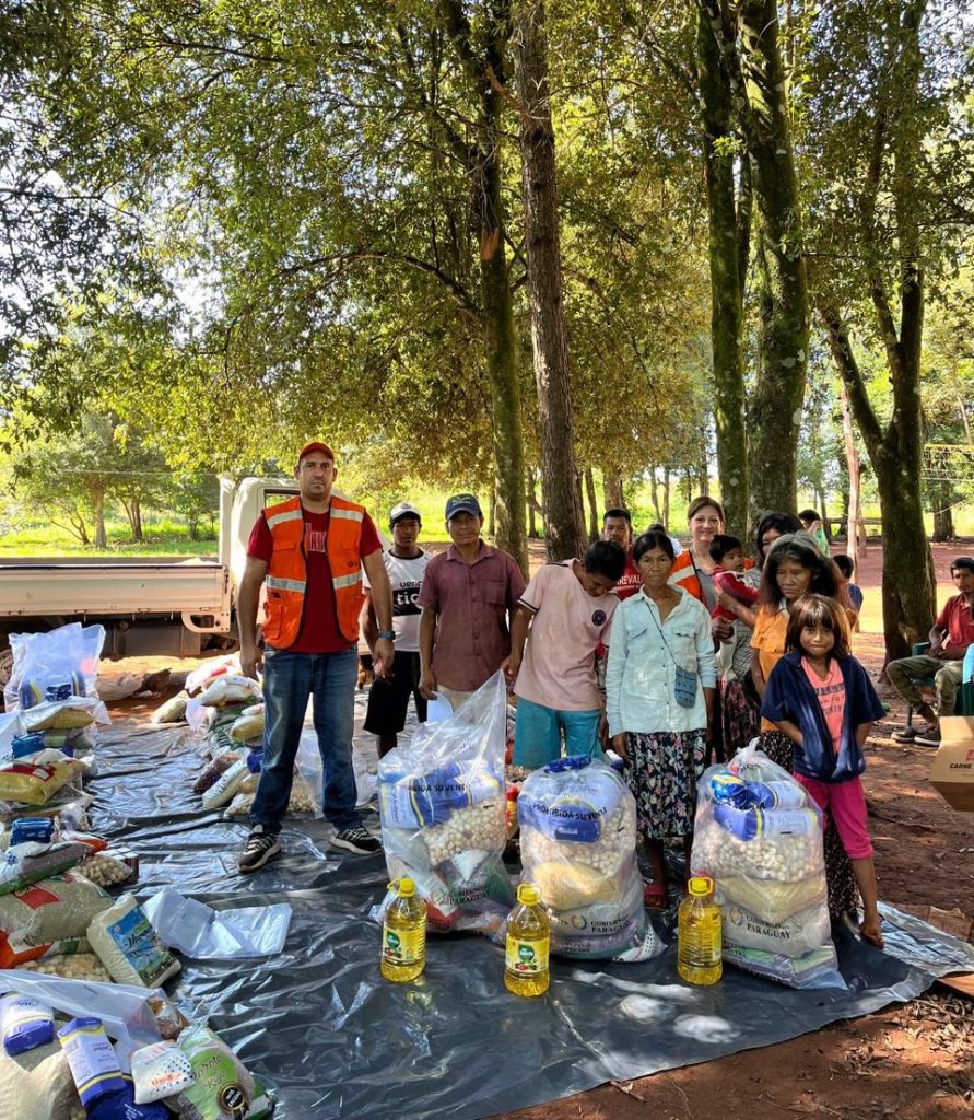 Más de 1.000 kilogramos de víveres para familias de la comunidad Y’aka Marangatú